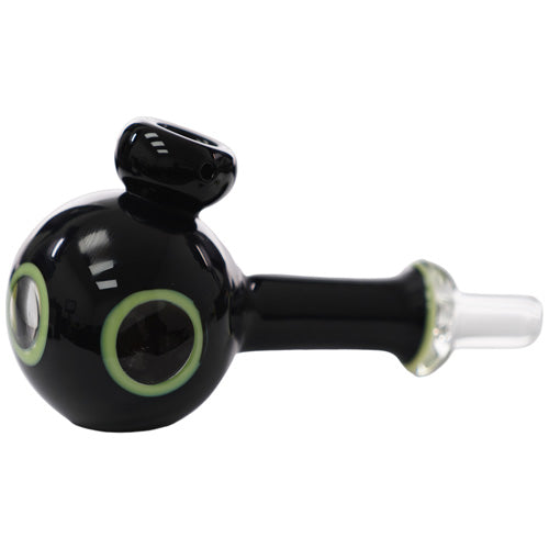 Unbranded Hand Pipe See Through View Circular SB 2862 (8096) Glass 5.0" Green