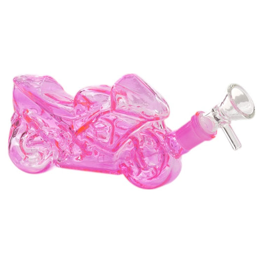 Unbranded Glass Motorcycle (1445) 7.0" Pink