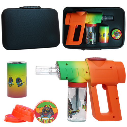 Unbranded Glass Electric Set (Bong, Jar, Grinder,Tool) (2469) 8.5" Rasta