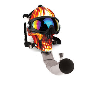 Unbranded Plastic Skull Design Gas Mask with Pipe (5562) 9.0" Green