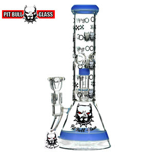 Pit Bull Glass Glass Luxe Series Beaker Showerhead (6510) 11.5" Milky Blue