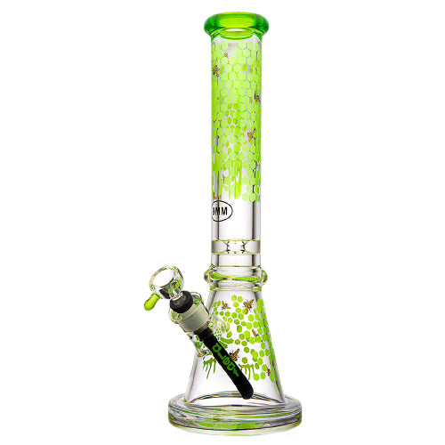 aLeaf Glass 9mm Beaker Slime Hollow Base Honeycomb (6587) 16.0" Green