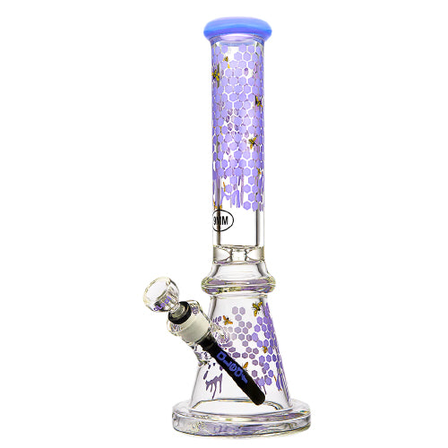 aLeaf Glass 9mm Beaker Slime Hollow Base Honeycomb (6587) 16.0" Purple