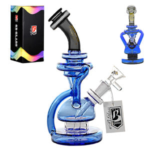 6B Glass Glass Recycler - With Gift Box (6650) 8.0" Black/ Blue