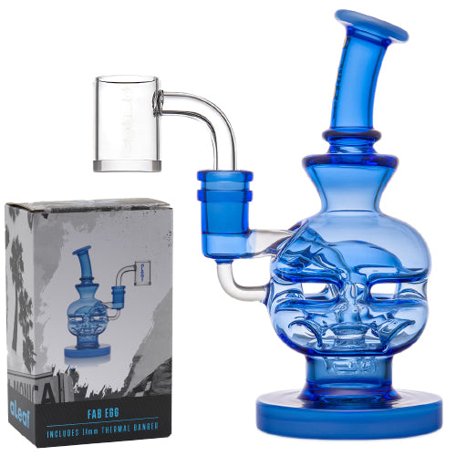 aLeaf Glass Fab Egg With 14 mm Thermal Banger (7148) 7.0" Blue