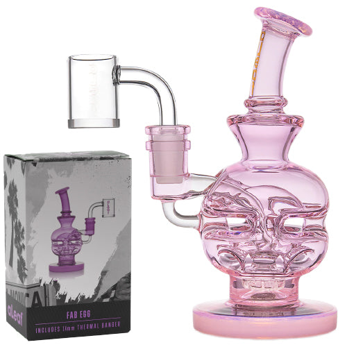 aLeaf Glass Fab Egg With 14 mm Thermal Banger (7148) 7.0" Pink
