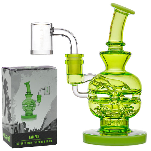 aLeaf Glass Fab Egg With 14 mm Thermal Banger (7148) 7.0" Green
