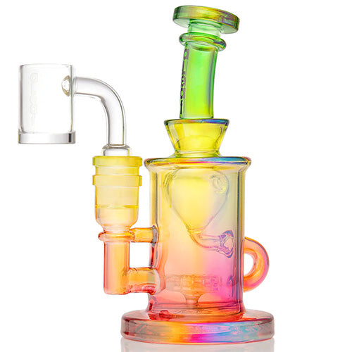 aLeaf Glass UFO Perk Recycler With 14 mm Thermal Banger (7150) 6.0" Rasta