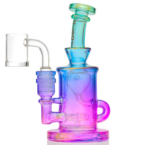 aLeaf Glass UFO Perk Recycler With 14 mm Thermal Banger (7150) 6.0" Ombre