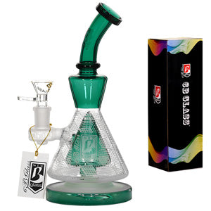 6B Glass Glass Double Cone (7550) 9.0" Teal