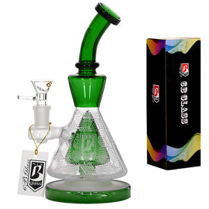 6B Glass Glass Double Cone (7550) 9.0" Green