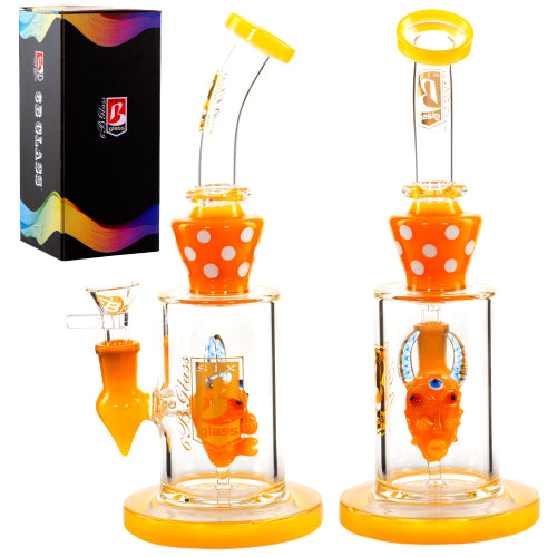 6B Glass Glass Tube With Devil Inside (7566) 9.5" Orange