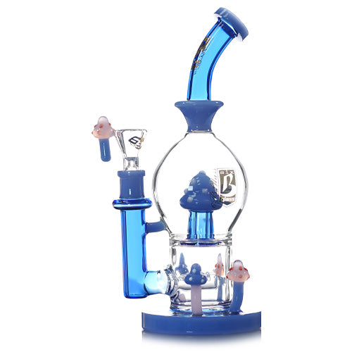 6B Glass Glass Mushroom (7591) 10.5" Blue