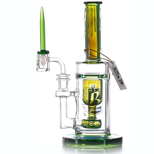 6B Glass Glass with Carb Cap (8284) 9.5" Green