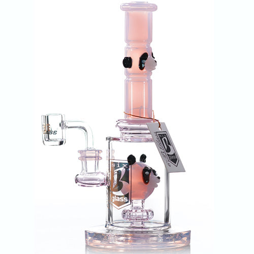 6B Glass Glass Bear (8290) 9.5" Pink