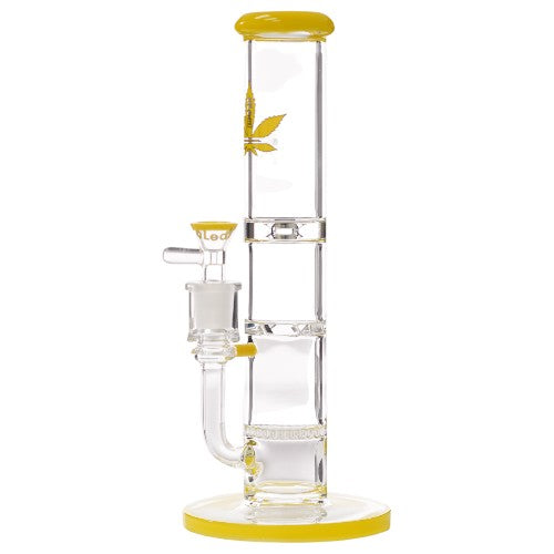 aLeaf Glass Dual Tornado & Honeycomb Tube (8528) 10.0" Yellow