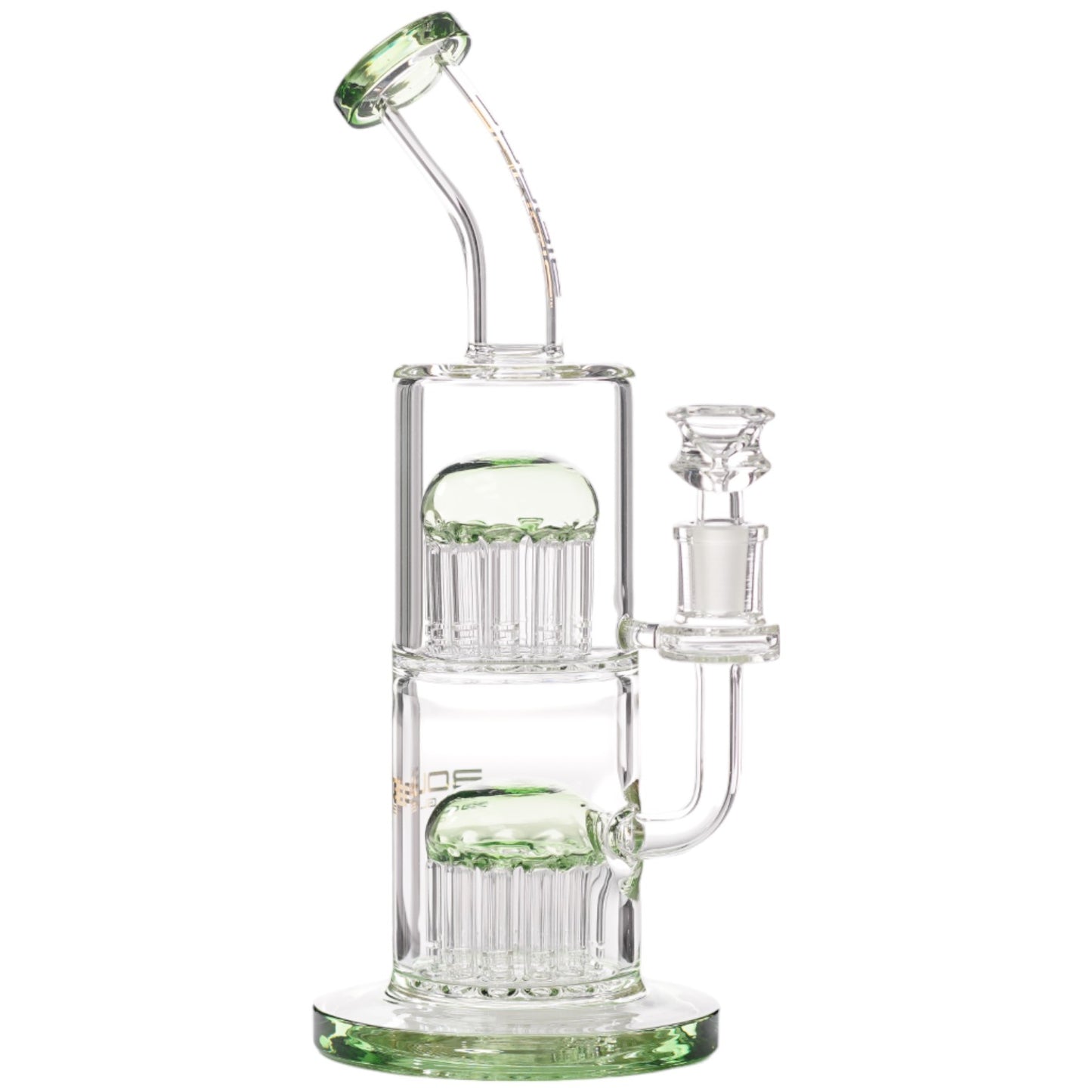 Bougie Glass Double Tree Perk (8829) 10.0" Green