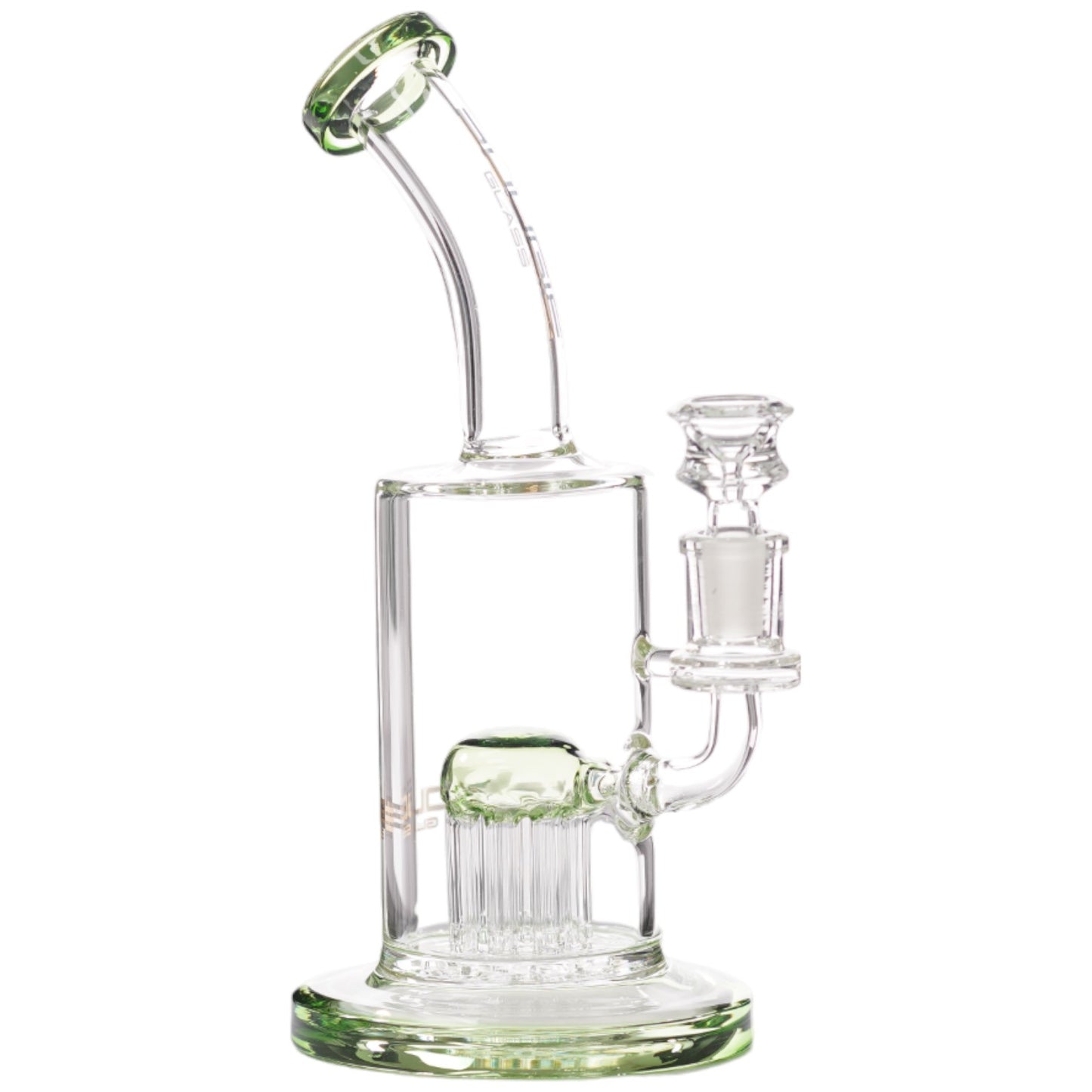 Bougie Glass Single Tree Bent Neck (8831) 10.0" Green