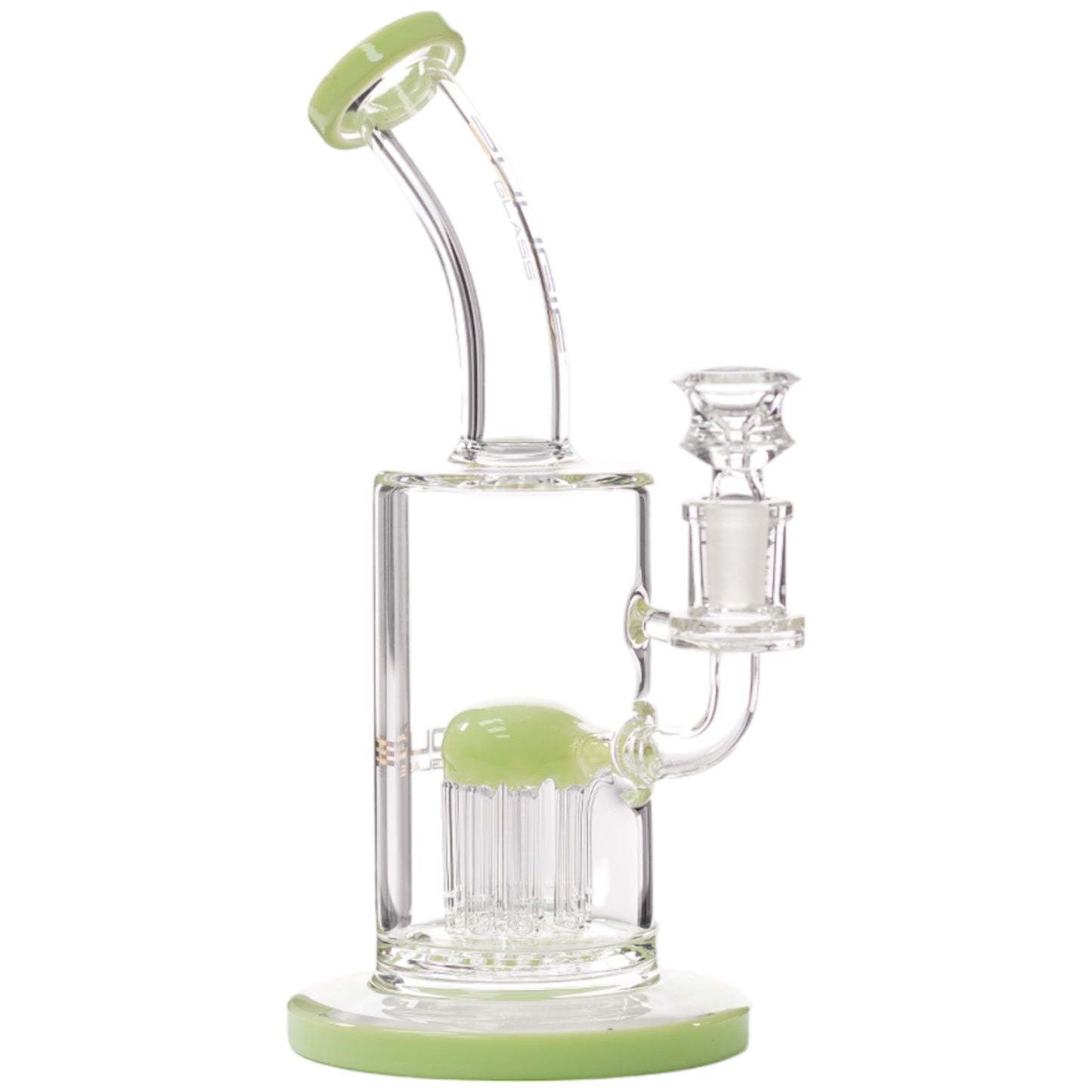 Bougie Glass Single Tree Bent Neck (8831) 10.0" Milky Green