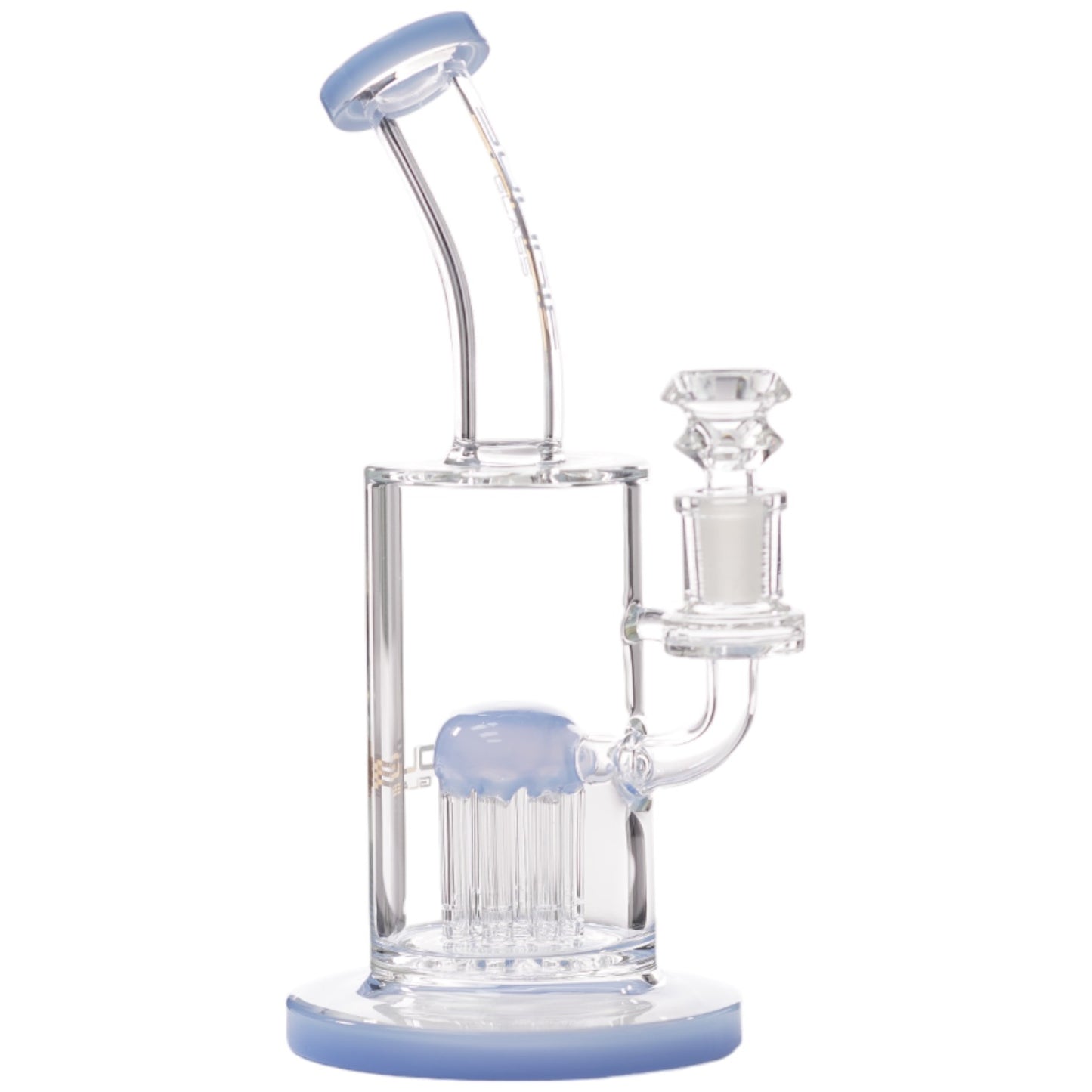 Bougie Glass Single Tree Bent Neck (8831) 10.0" Jade Blue