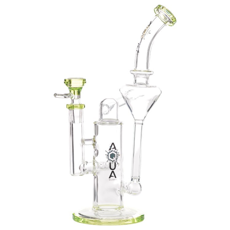 Aqua Glass Tech Inline Recycler (8913) 10.5" Green
