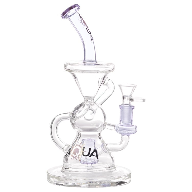 Aqua Glass Dual Recycler with Hour (8924) 9.0" Purple