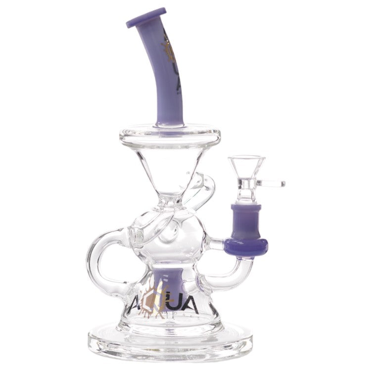 Aqua Glass Dual Recycler with Hour (8924) 9.0" Milky Purple