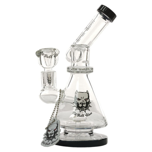 Pit Bull Glass Glass Bubbler (8973) 7.0" Black