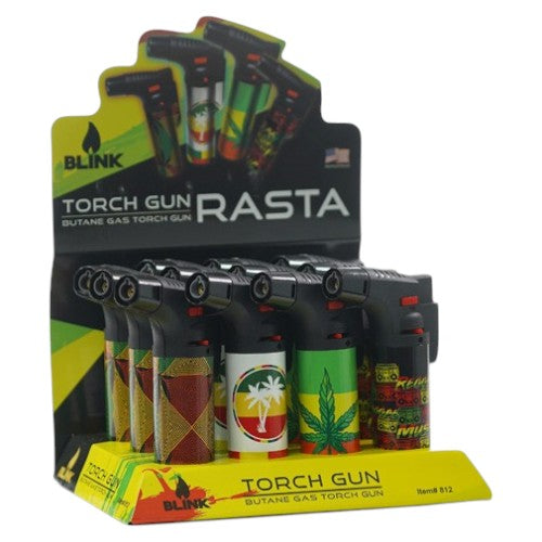 BLINK Ligthers MED TORCH - RASTA THEME (0615)