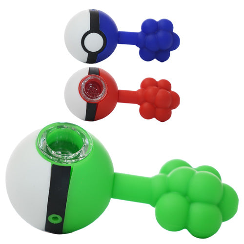 Unbranded Silicone H.P. - Pokemon 4.25' (3 per pack / Assorted Colors) HP5016 4.25"
