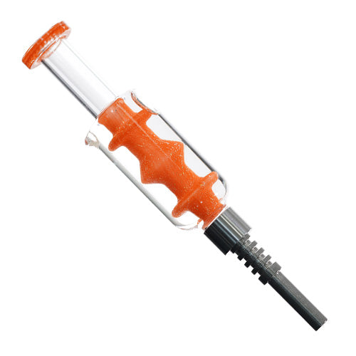 Unbranded Nectar Collector N.C. Liquid inside with Metal Tip 2298 7.0" Orange
