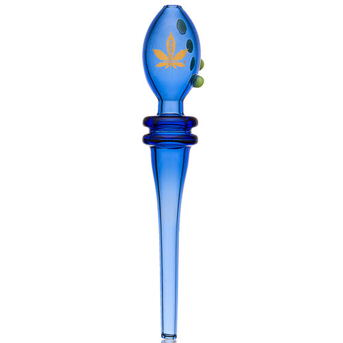 aLeaf Misc Glass Straw Quad 4 Dot Dab 6.0" Blue