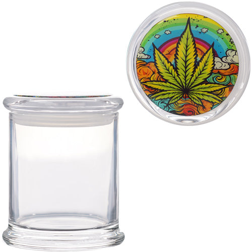 Unbranded Container & Jars Jumbo Size Jar Clear with design Cup Leaf