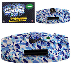 Endo Sets Premium Rolling Tray - with Grinder Blue Camo