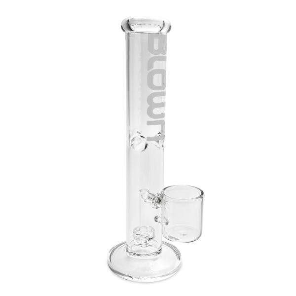 Blown Glass Straight Proxy Waterpipe 11.0" Silver