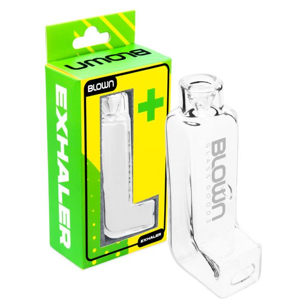 Blown Glass Exhaler 4" Inhaler Pipe - in Blown BOX Clear