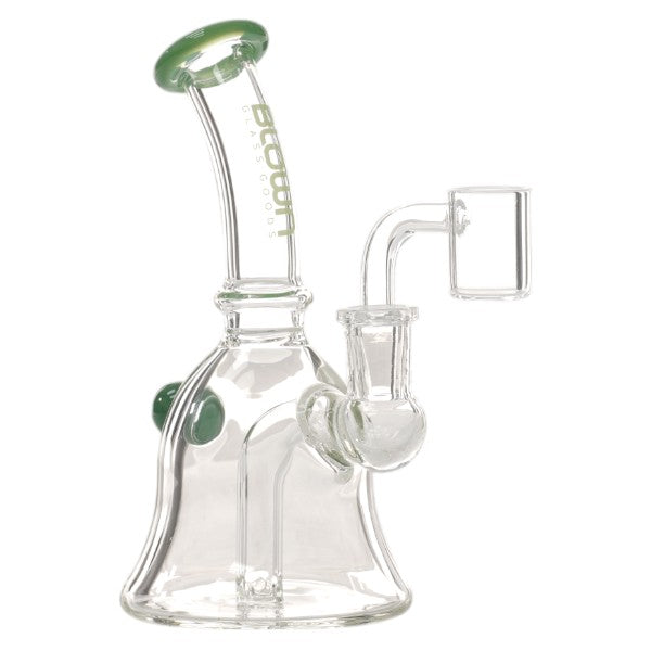 Blown Glass - LUNA - 7.5" Rig w/Bell Bottom Green