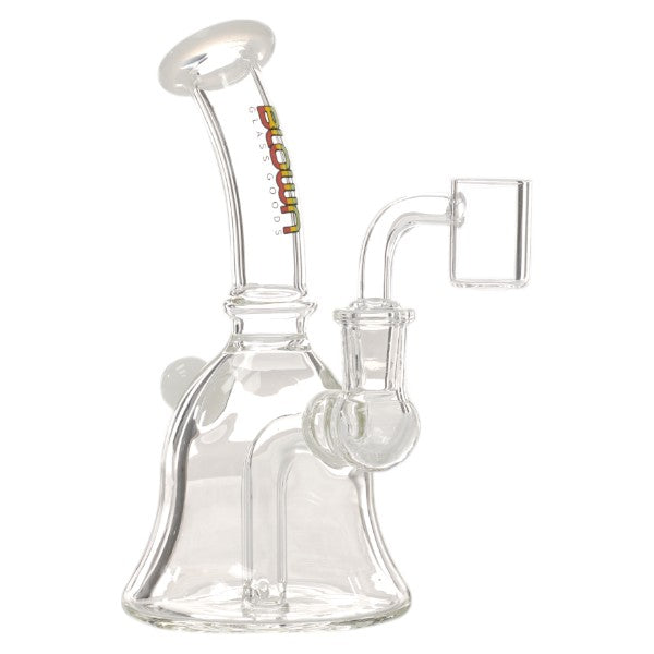 Blown Glass - LUNA - 7.5" Rig w/Bell Bottom White