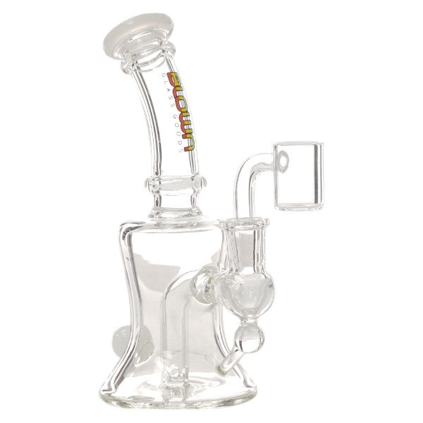 Blown Glass - NEBULOSA - 7.5" Rig w/ Hourglass Shape White