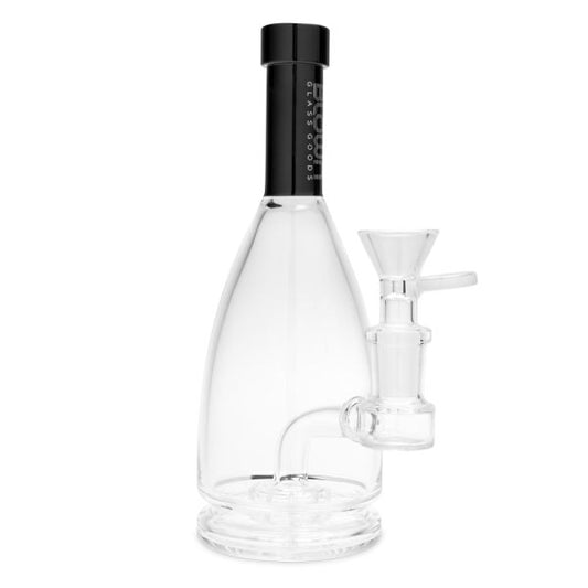 Blown Glass - The Vessel - 7" Bottle Neck Rig w/Perc and Black Mouth Piece