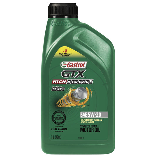 CASTROL Motor Oil GTX  1 QT 5W-20 HIGH MILEAGE