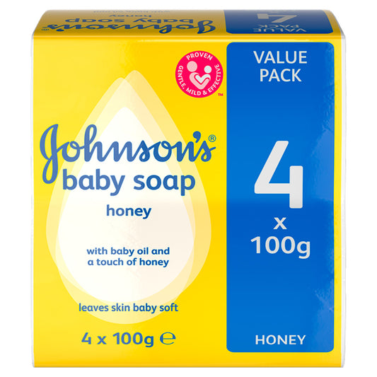 JOHNSON'S All Baby Care BABY SOAP 100 G 4 PK HONEY