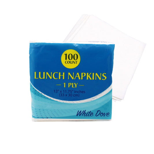 WHITE DOVE Tableware & Towels LUNCH NAPKIN 100 CT 2 PLY