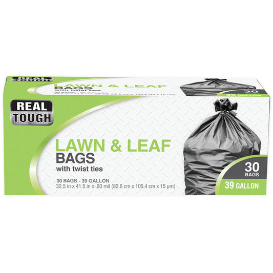 REAL TOUGH Kitchenware & Trash Bags TRASH BAG 39 GL 30 CT TWIST TIE BLACK
