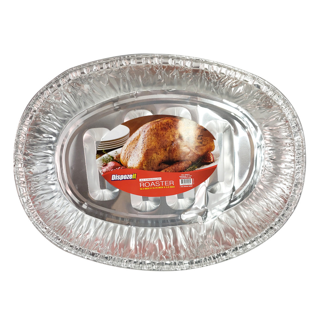 DISPOZEIT Kitchenware & Trash Bags ALUMINUM OVAL ROASTER PAN 18.5 X 13.75 X 3.25 INCHES JUMBO