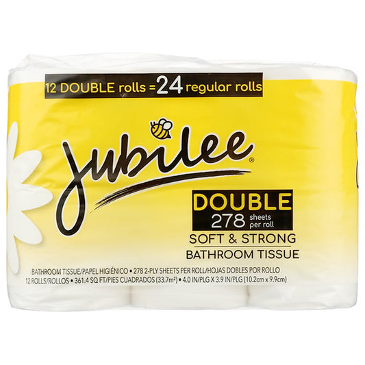 JUBILEE Tableware & Towels BATHROOM TISSUE 4 ROLLS OF 278 SHEETS "2-PLY DOUBLE ROLLS"