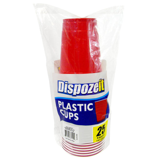 DISPOZEIT Tableware & Towels PLASTIC CUP 16 OZ 25 CT RED