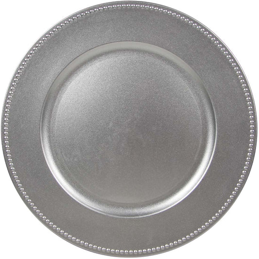 CROWN Tableware & Towels DINNERWARE 13 IN CHARGER PLATE SILVER
