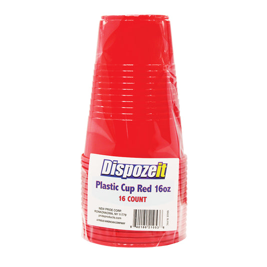 DISPOZEIT Tableware & Towels PLASTIC CUP 16 OZ 16 CT RED