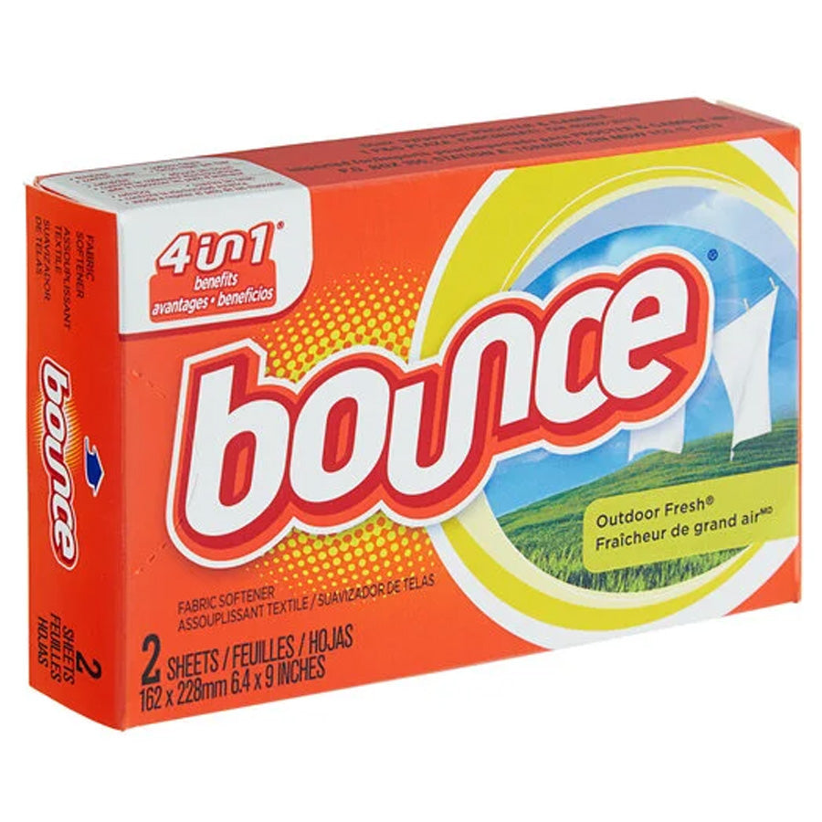 BOUNCE Laundry FABRIC SOFTNER DRYER SHEETS 2 CT Outdoor